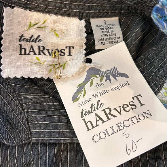 Anne White textile harvest Upcycled button down blouse size small NWT - Picture 5 of 6